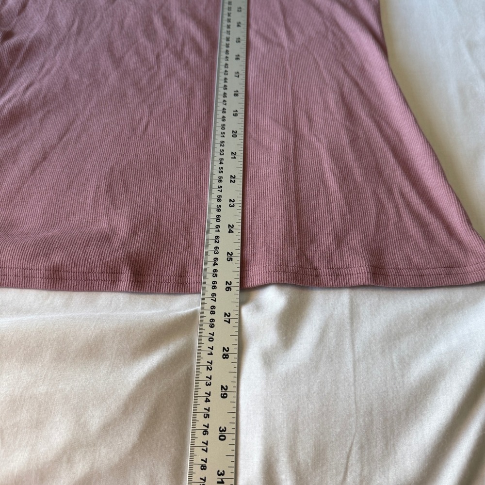 Harley Davidson Women's Ribbed Tank Top Mauve Pink Size Large Black Accent Biker - Picture 9 of 11